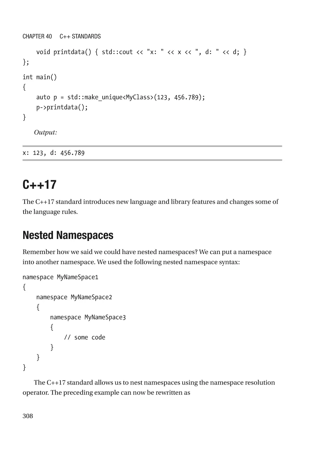 C++17
Nested Namespaces