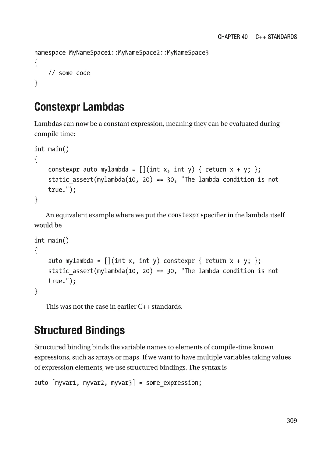 Constexpr Lambdas
Structured Bindings