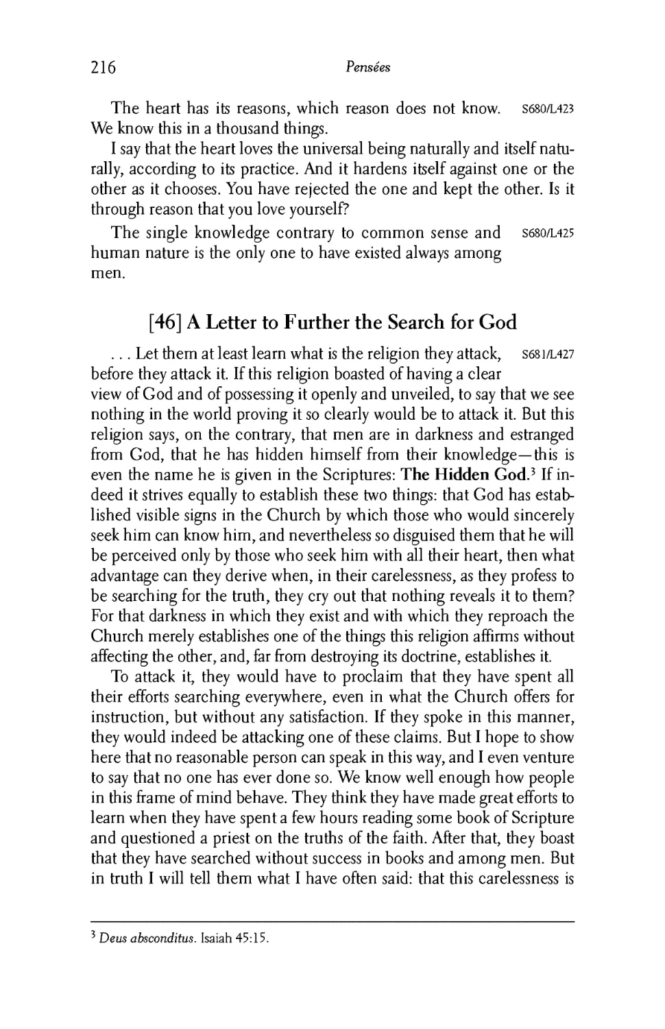 46. A Letter to Further the Search for God
