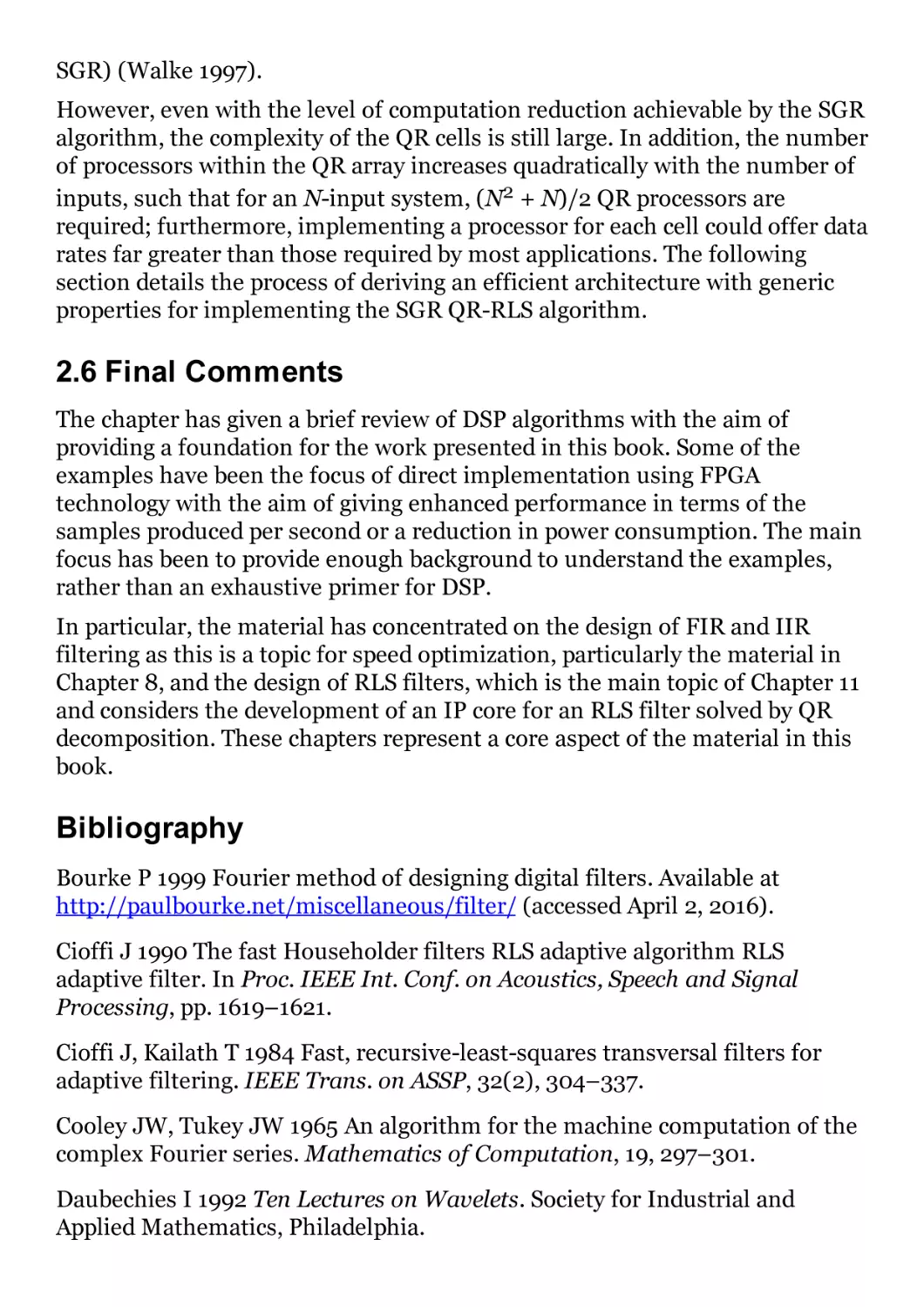 2.6 Final Comments
Bibliography