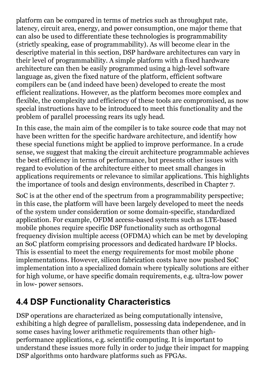 4.4 DSP Functionality Characteristics