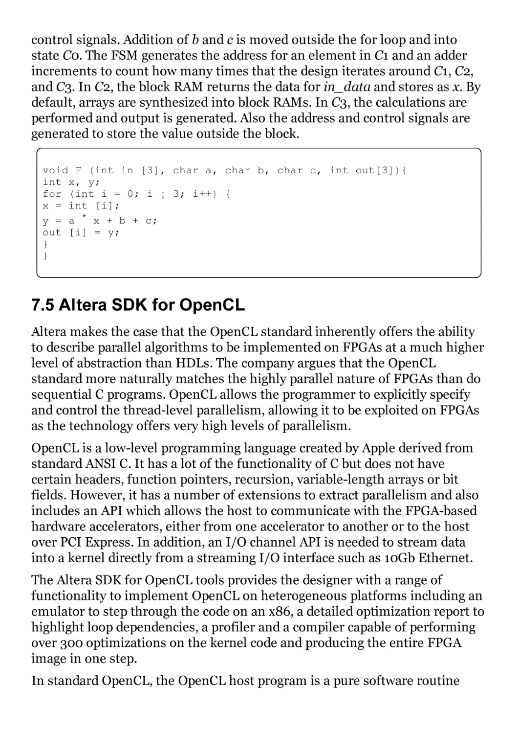 7.5 Altera SDK for OpenCL