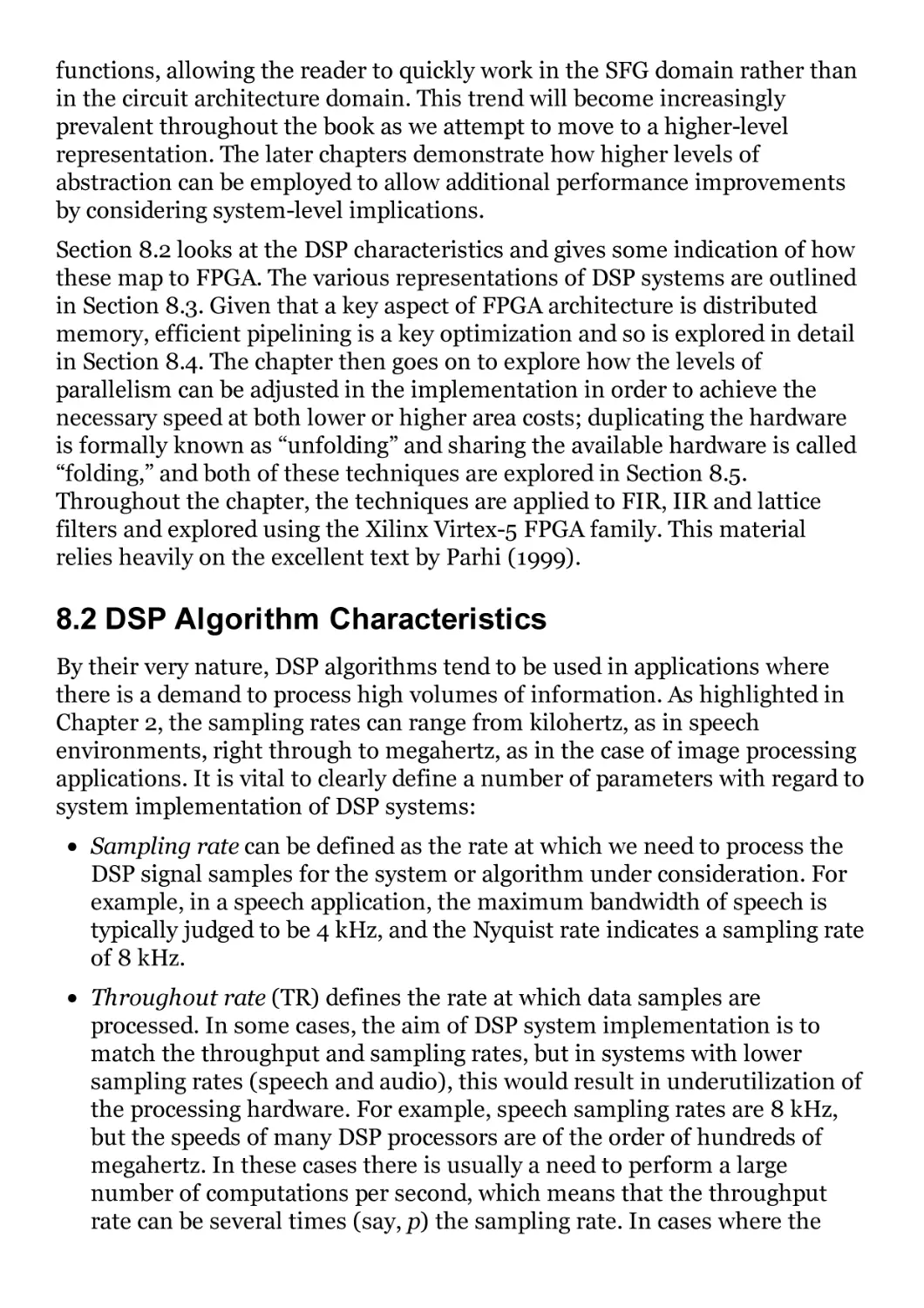 8.2 DSP Algorithm Characteristics