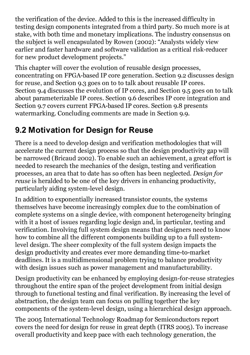 9.2 Motivation for Design for Reuse