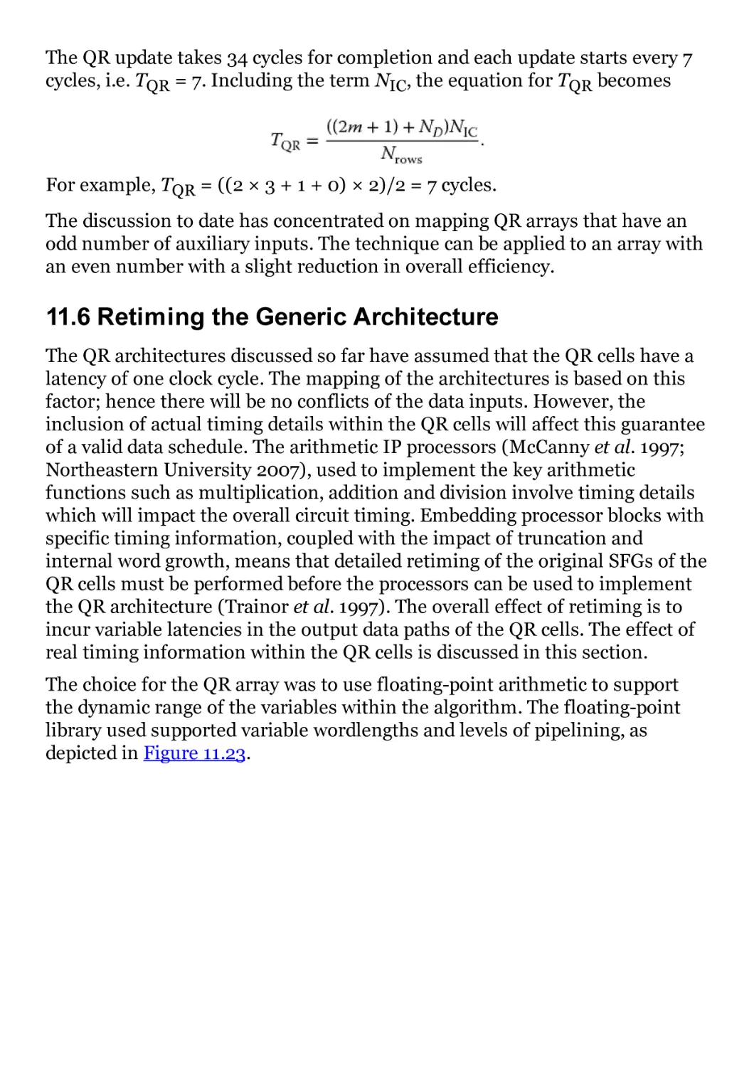 11.6 Retiming the Generic Architecture