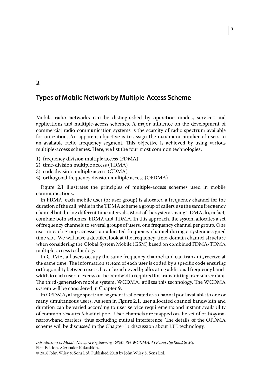 2 Types ofMobile Network by Multiple-Access Scheme