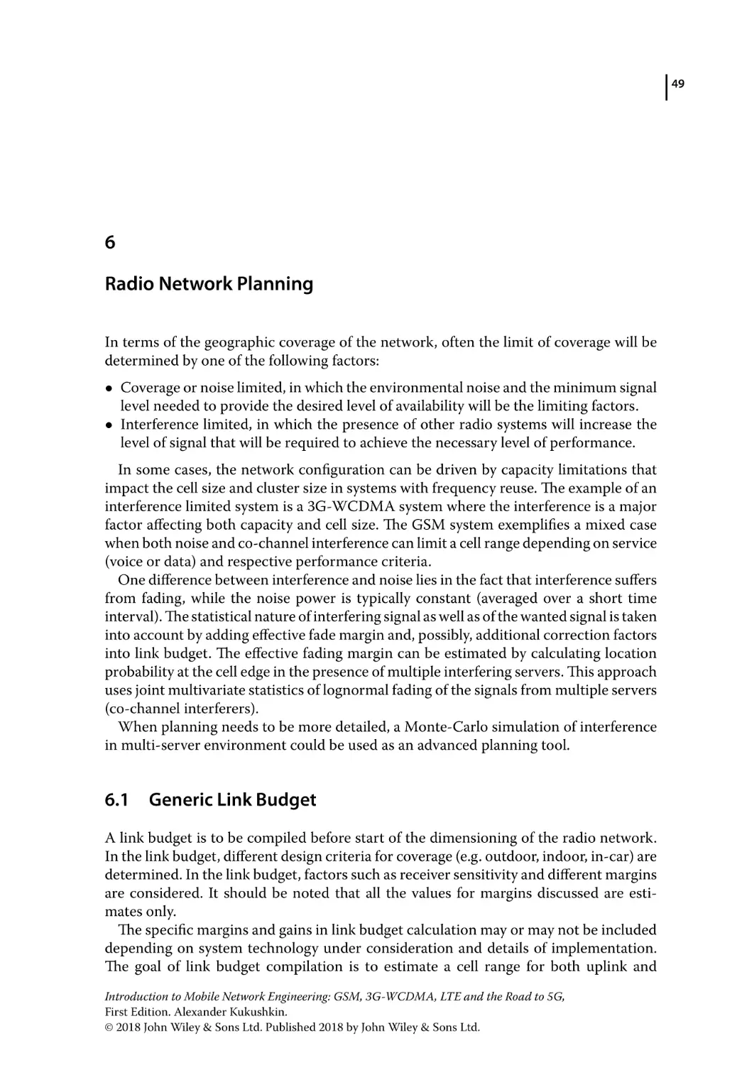 6 Radio Network Planning