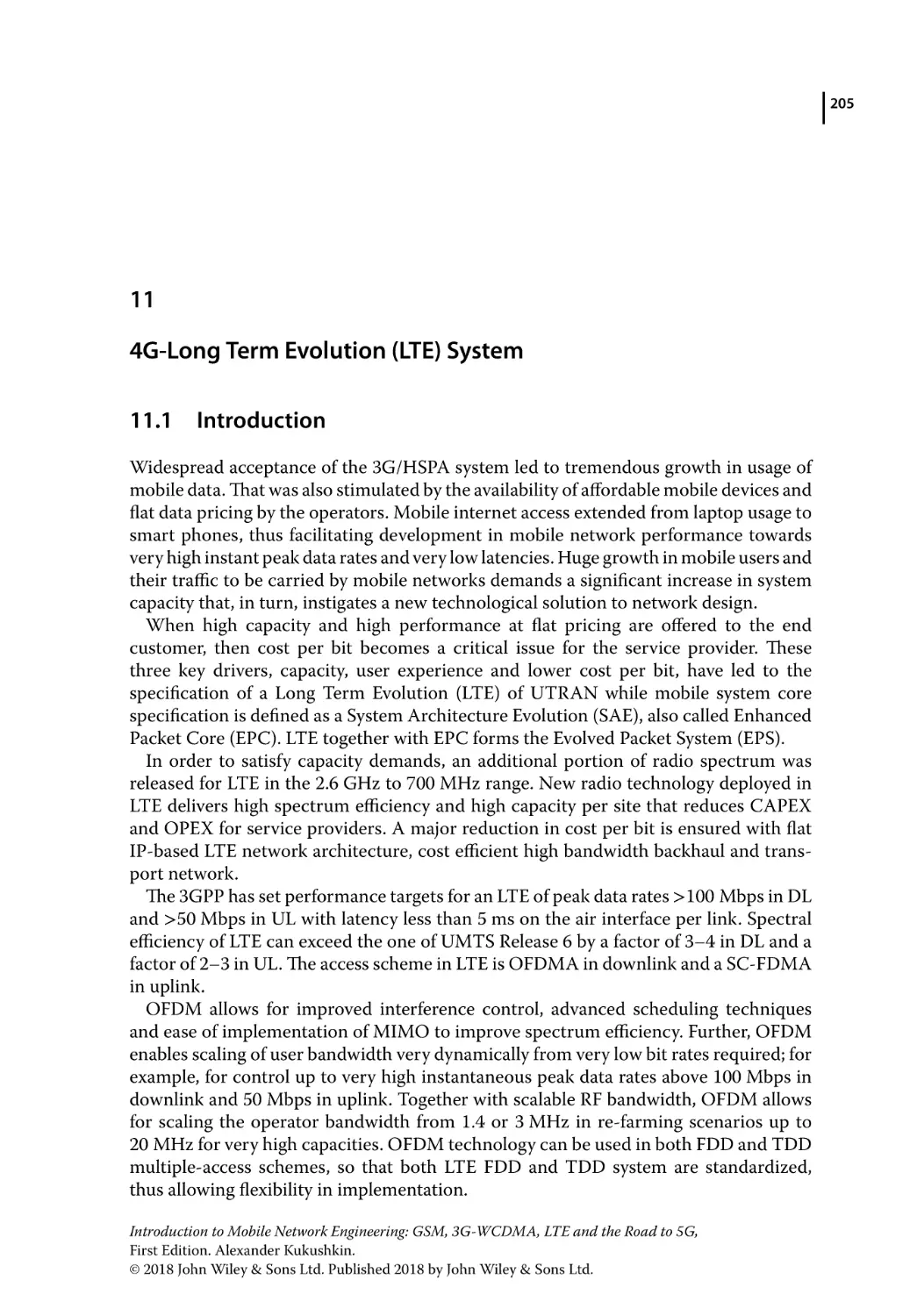 11 4G-Long Term Evolution (LTE) System