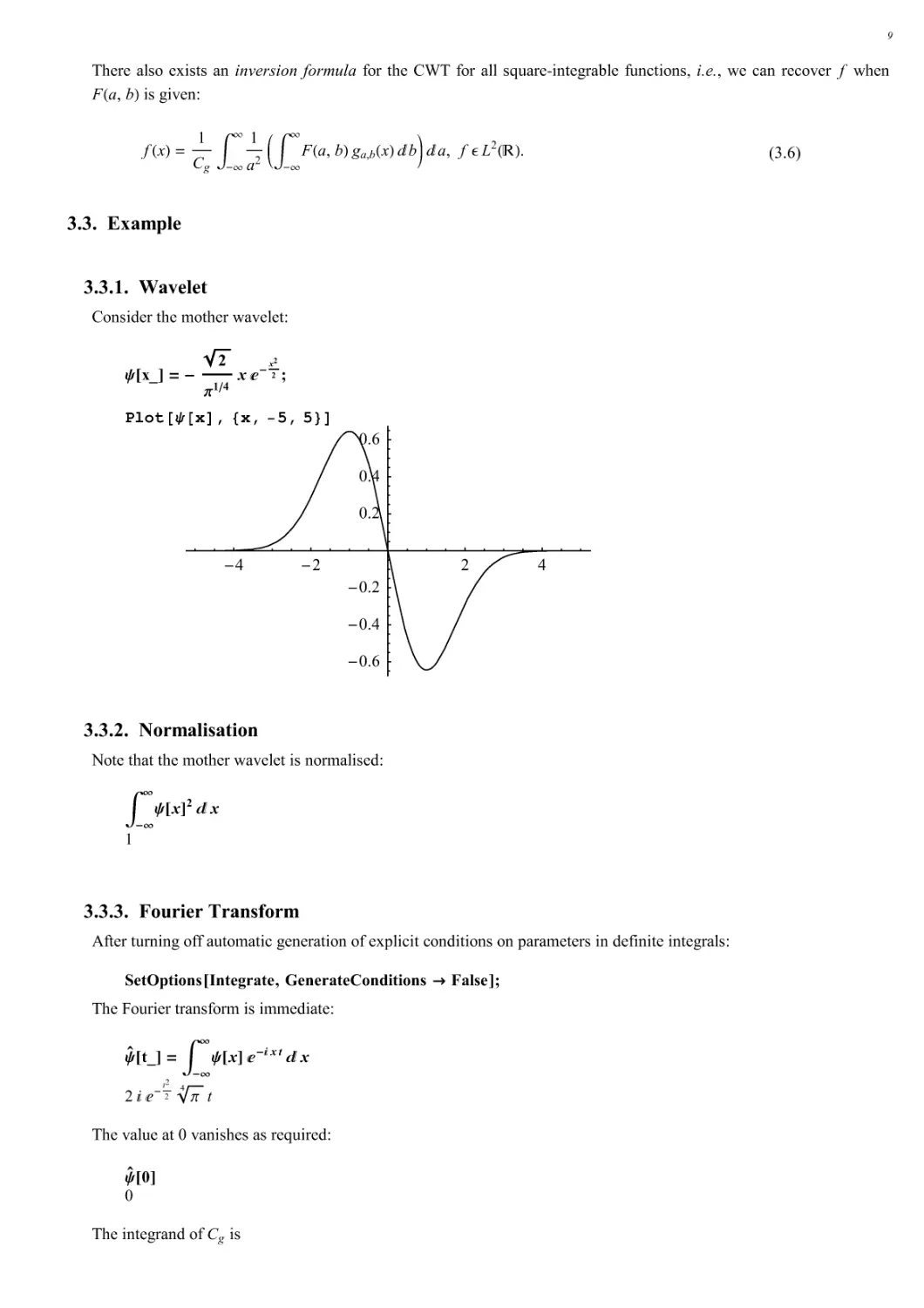 3.3. Example
3.3.2. Normalisation
3.3.3. Fourier Transform