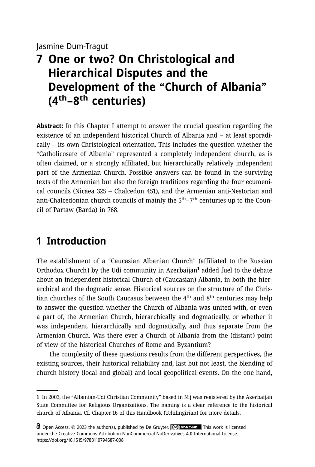 7 One or two? On Christological and Hierarchical Disputes and the Development of the “Church of Albania” (4<sup>th</sup>–8<sup>th</sup> centuries)
