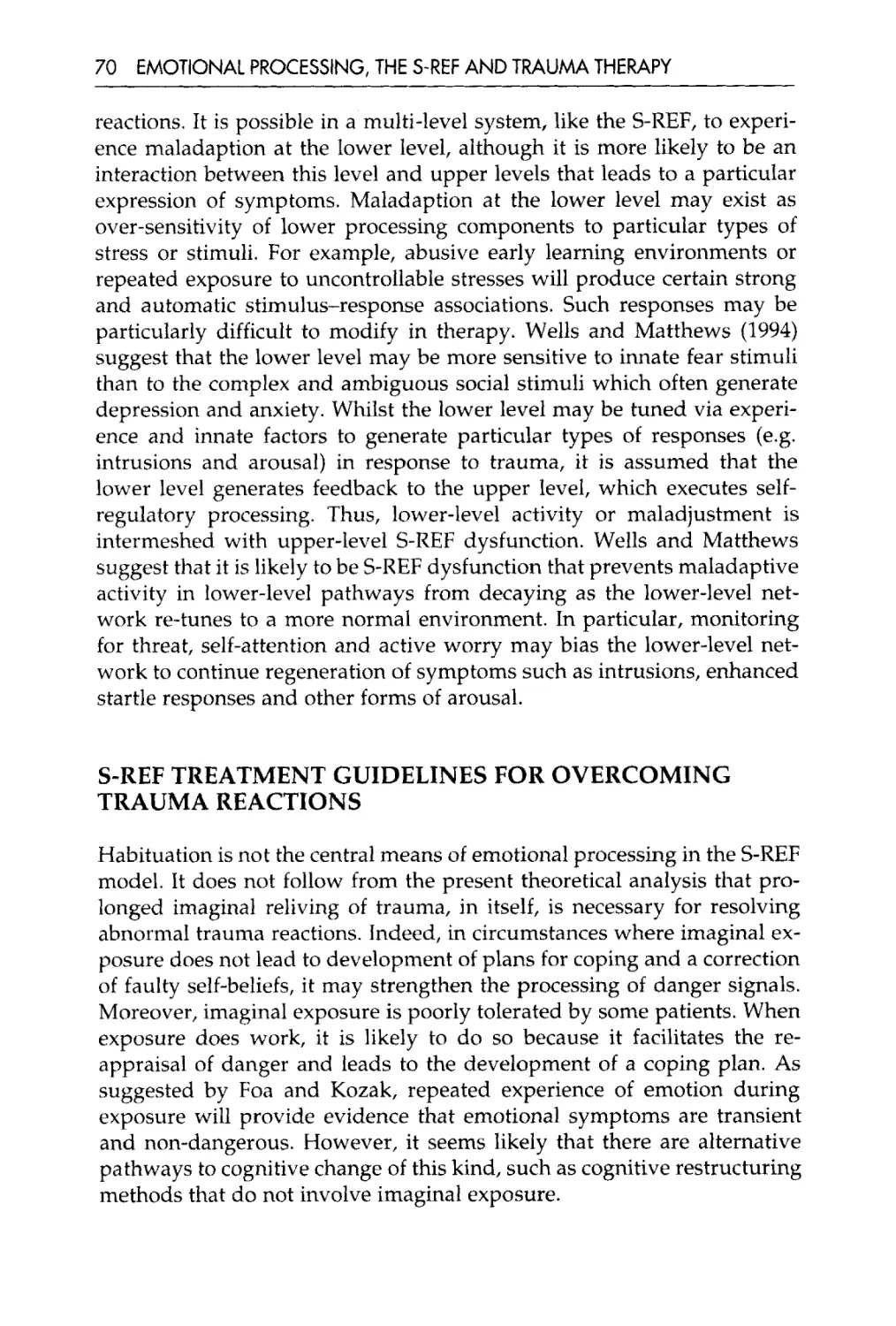 S-REF treatment guidelines for overcoming trauma reactions