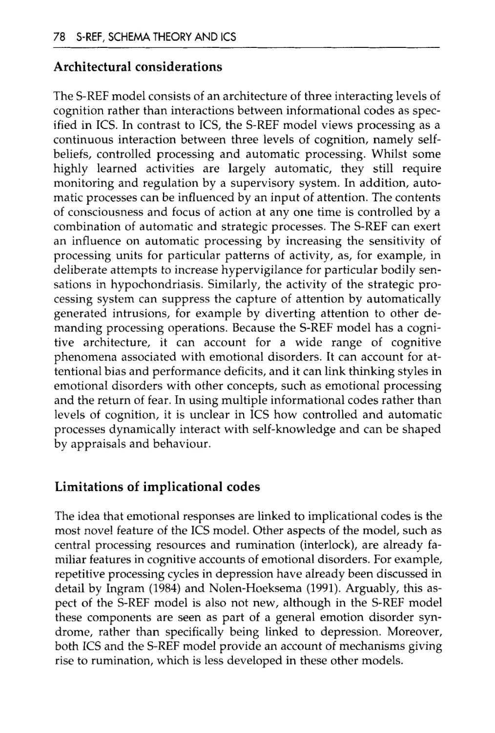 architectural considerations
limitations of implicational codes