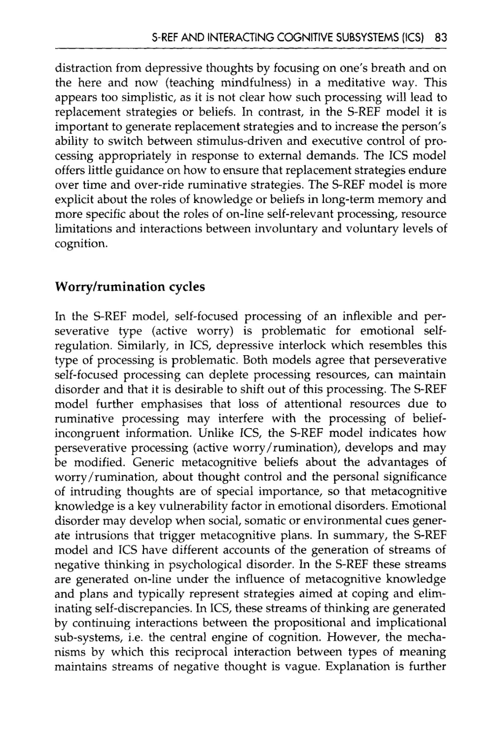 worry/rumination cycles