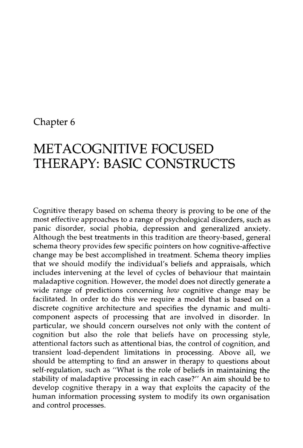 6 METACOGNITIVE FOCUSED THERAPY