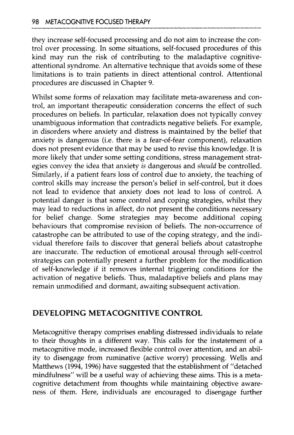 Developing metacognitive control