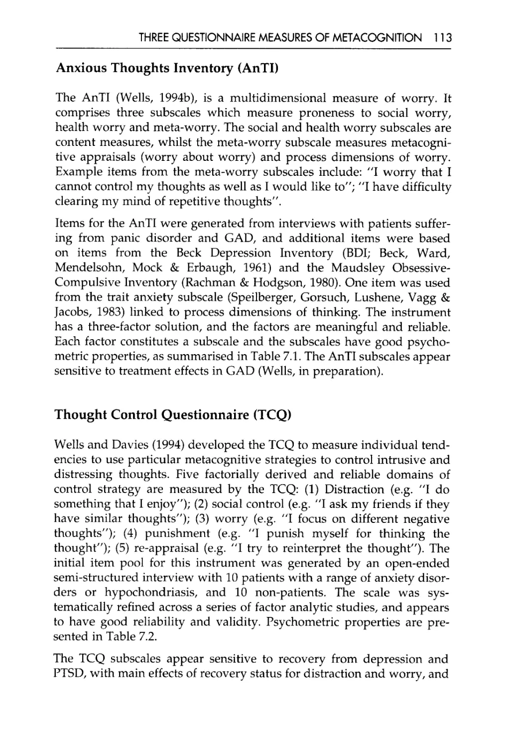 anxious thoughts inventory (AnTI)
thought control questionnaire (TCQ)