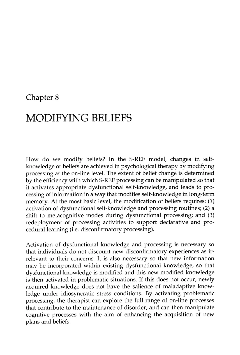 8 MODIFYING BELIEFS