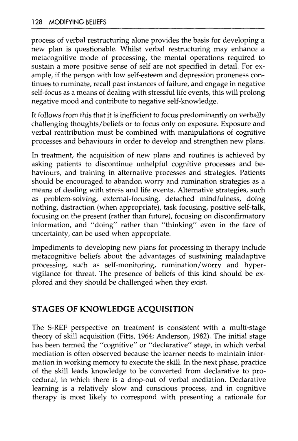 Stages of knowledge acquisition