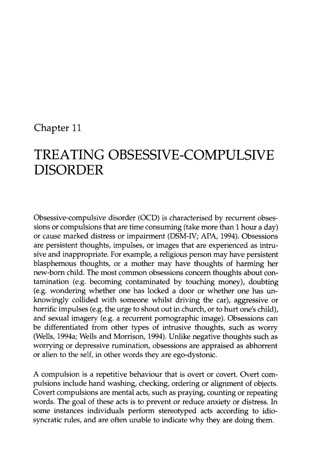 11 TREATING OBSESSIVE-COMPULSIVE DISORDER