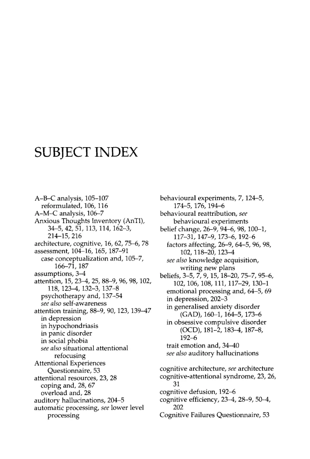 Subject Index