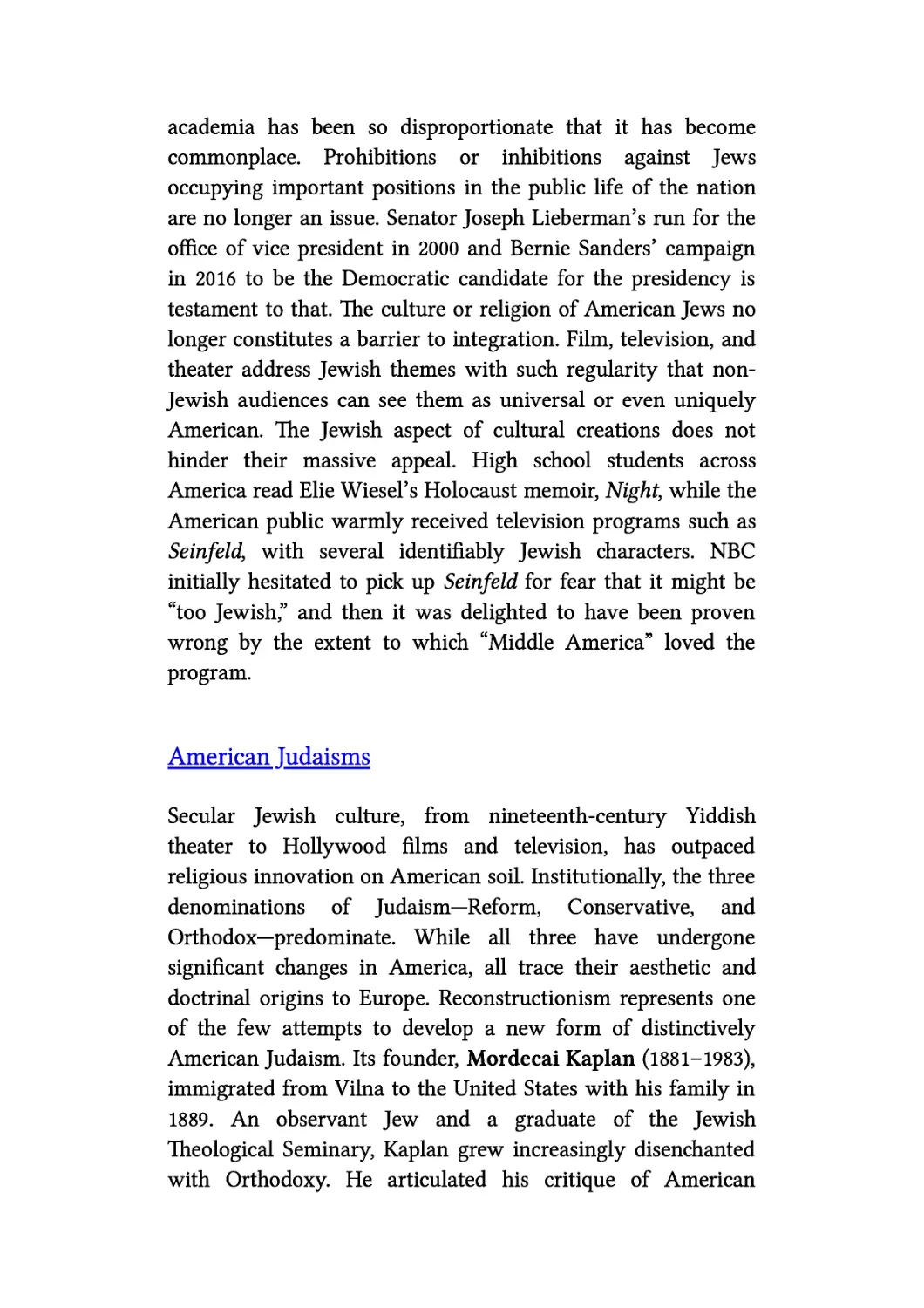 American Judaisms