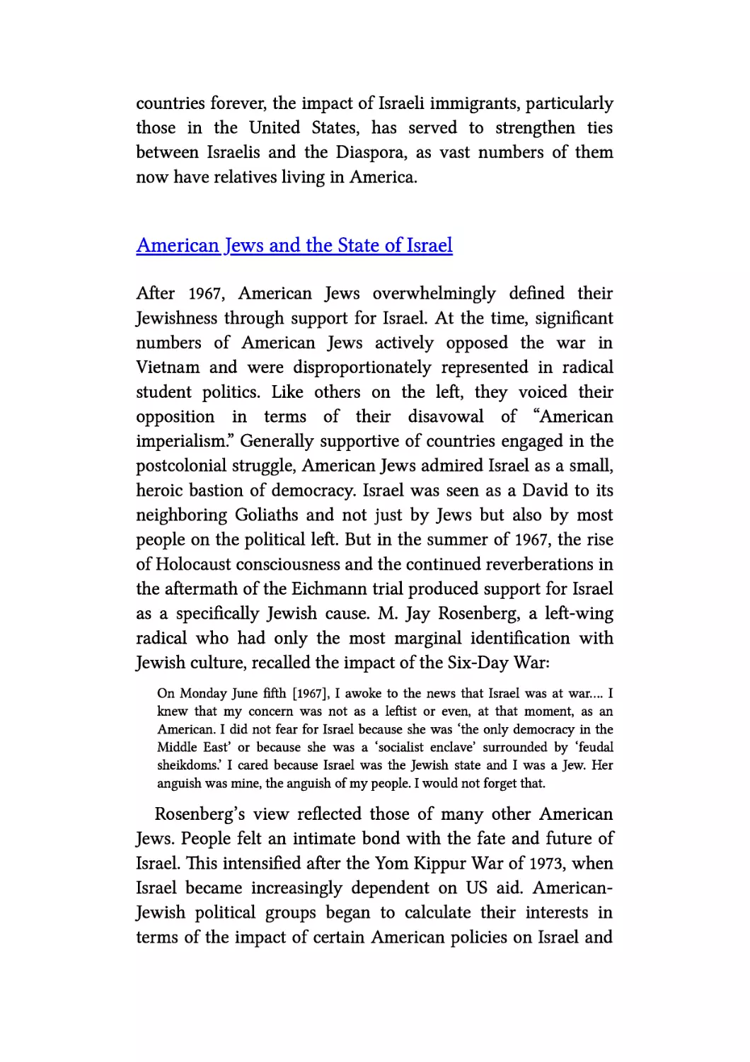 American Jews and the State of Israel