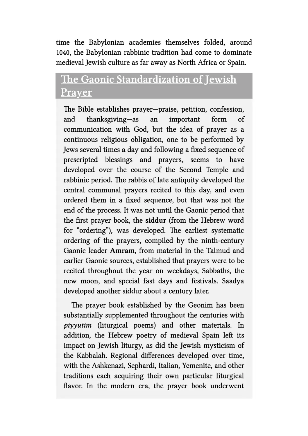 The Gaonic Standardization of Jewish Prayer