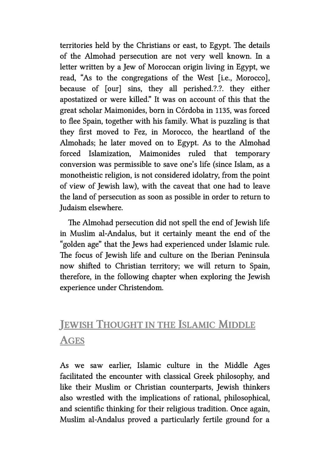 Jewish Thought in the Islamic Middle Ages