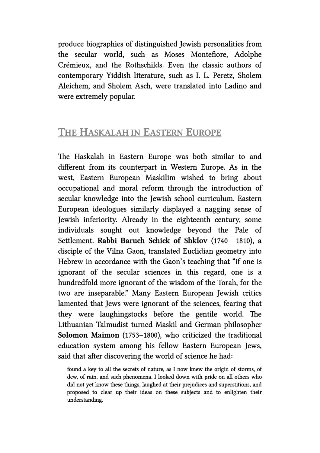 The Haskalah in Eastern Europe