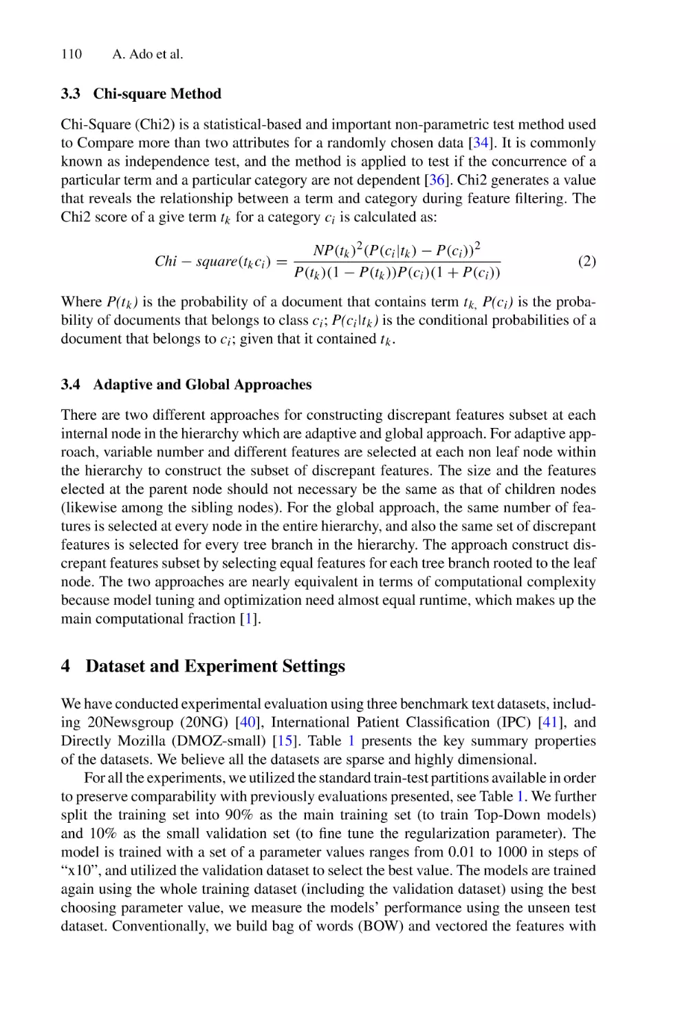 3.3 Chi-square Method
3.4 Adaptive and Global Approaches
4 Dataset and Experiment Settings