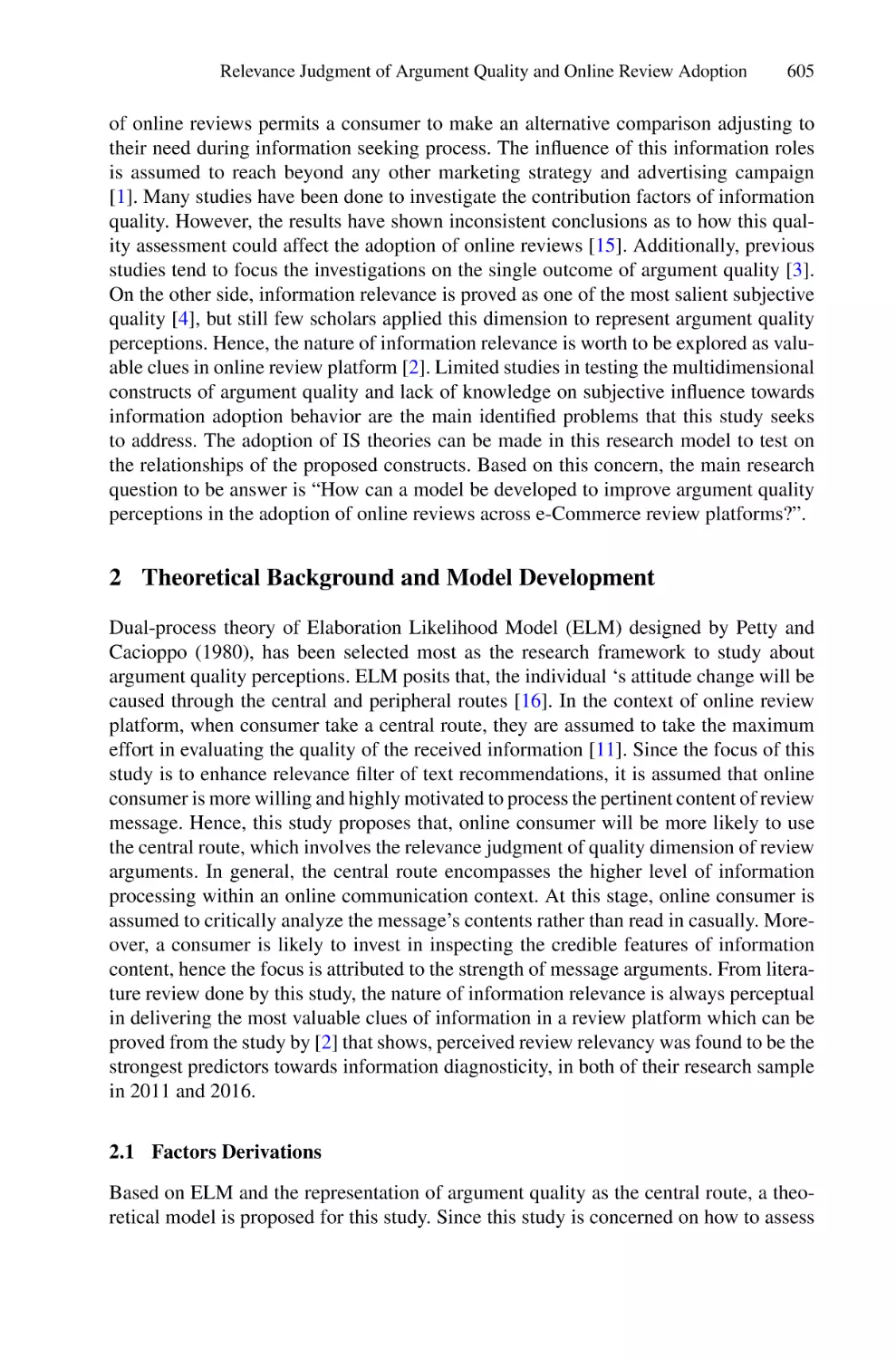 2 Theoretical Background and Model Development
2.1 Factors Derivations