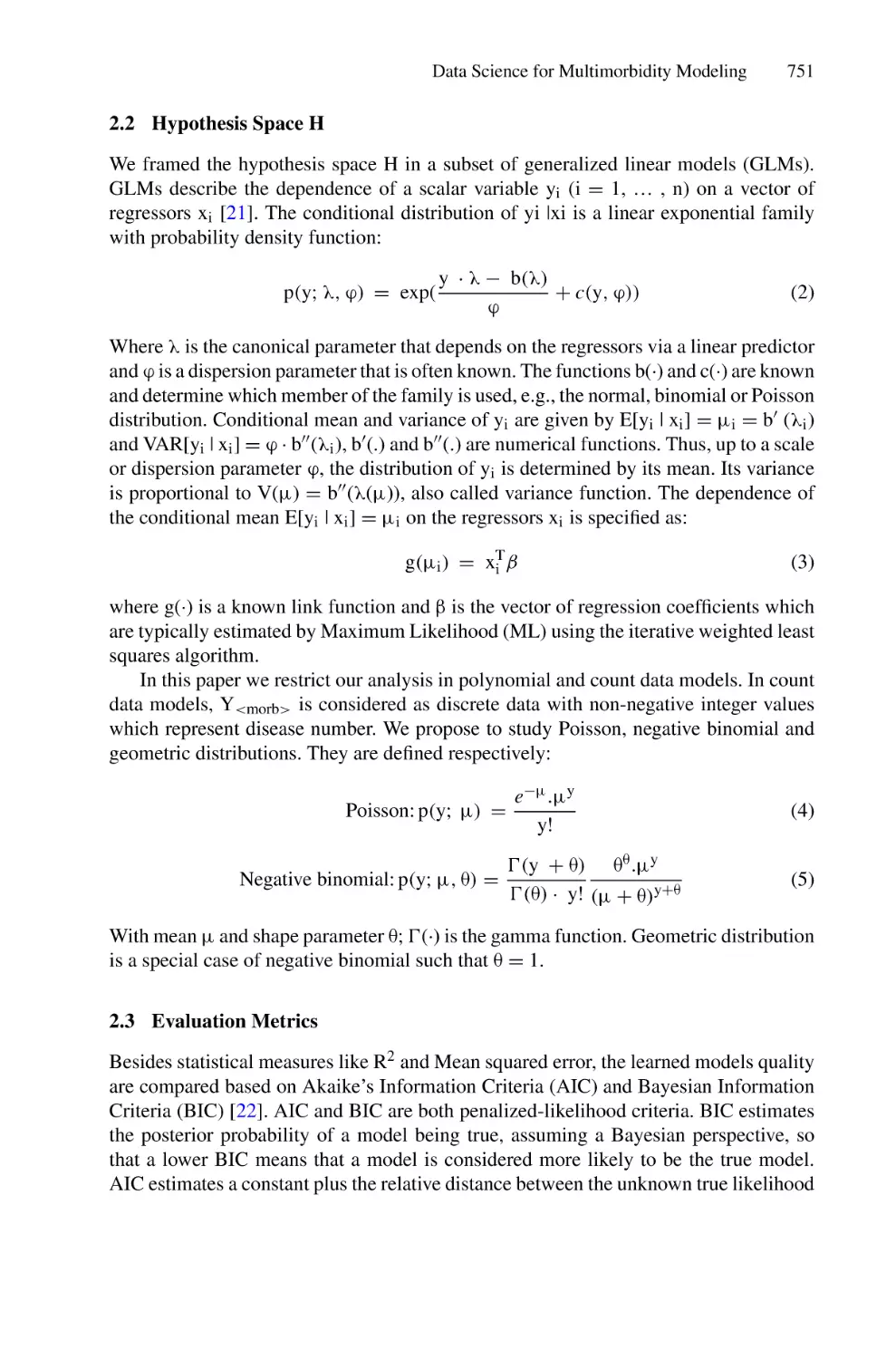 2.2 Hypothesis Space H
2.3 Evaluation Metrics