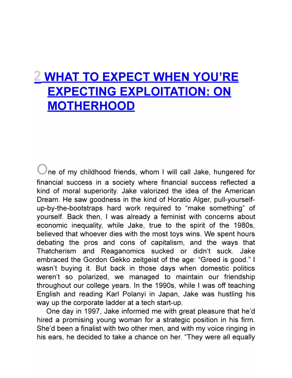 2 WHAT TO EXPECT WHEN YOU’RE EXPECTING EXPLOITATION