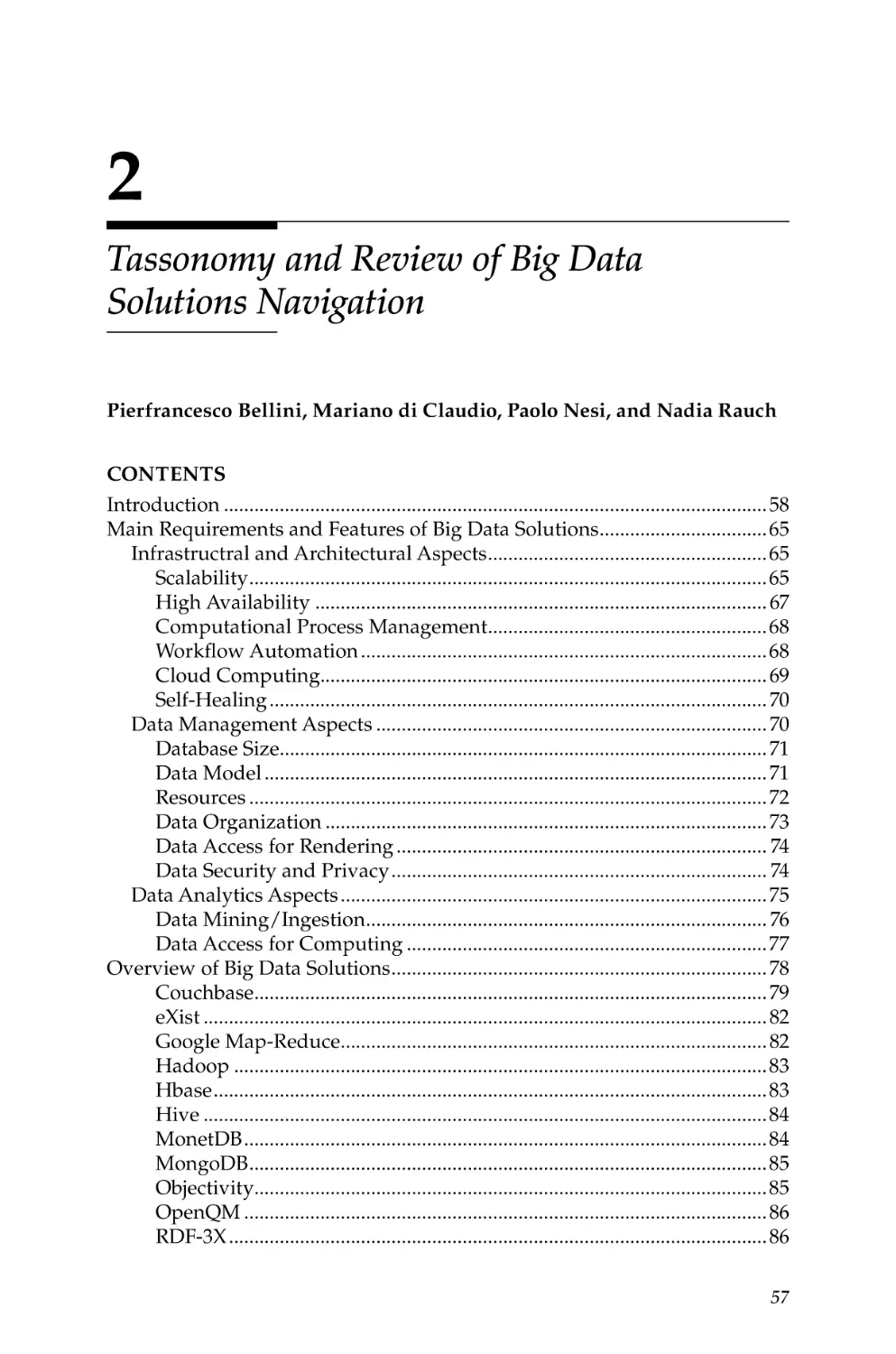 2. Tassonomy and Review of Big Data Solutions Navigation