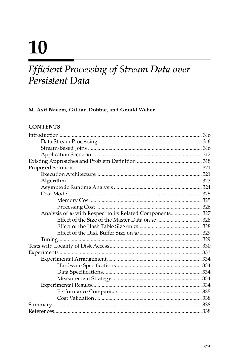 10. Efficient Processing of Stream Data over Persistent Data