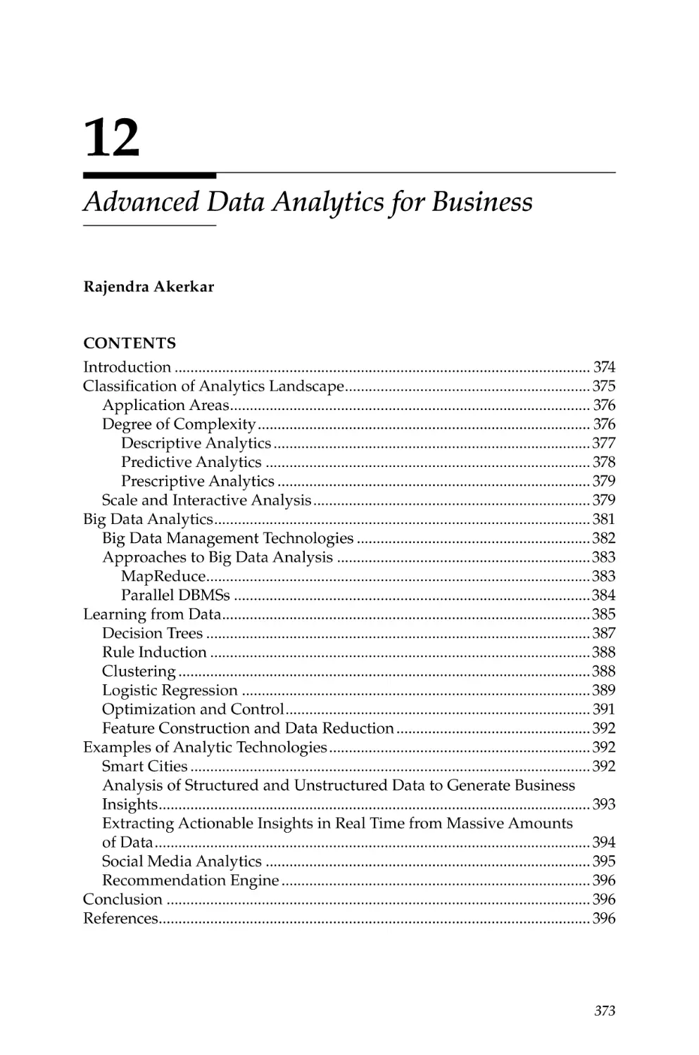 12. Advanced Data Analytics for Business