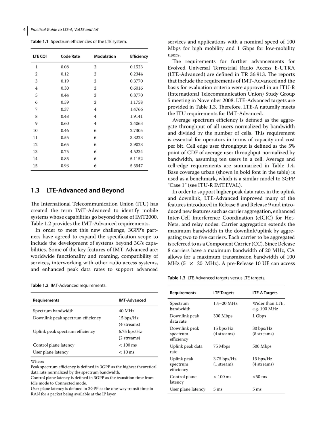 1.3 LTE‐Advanced and Beyond