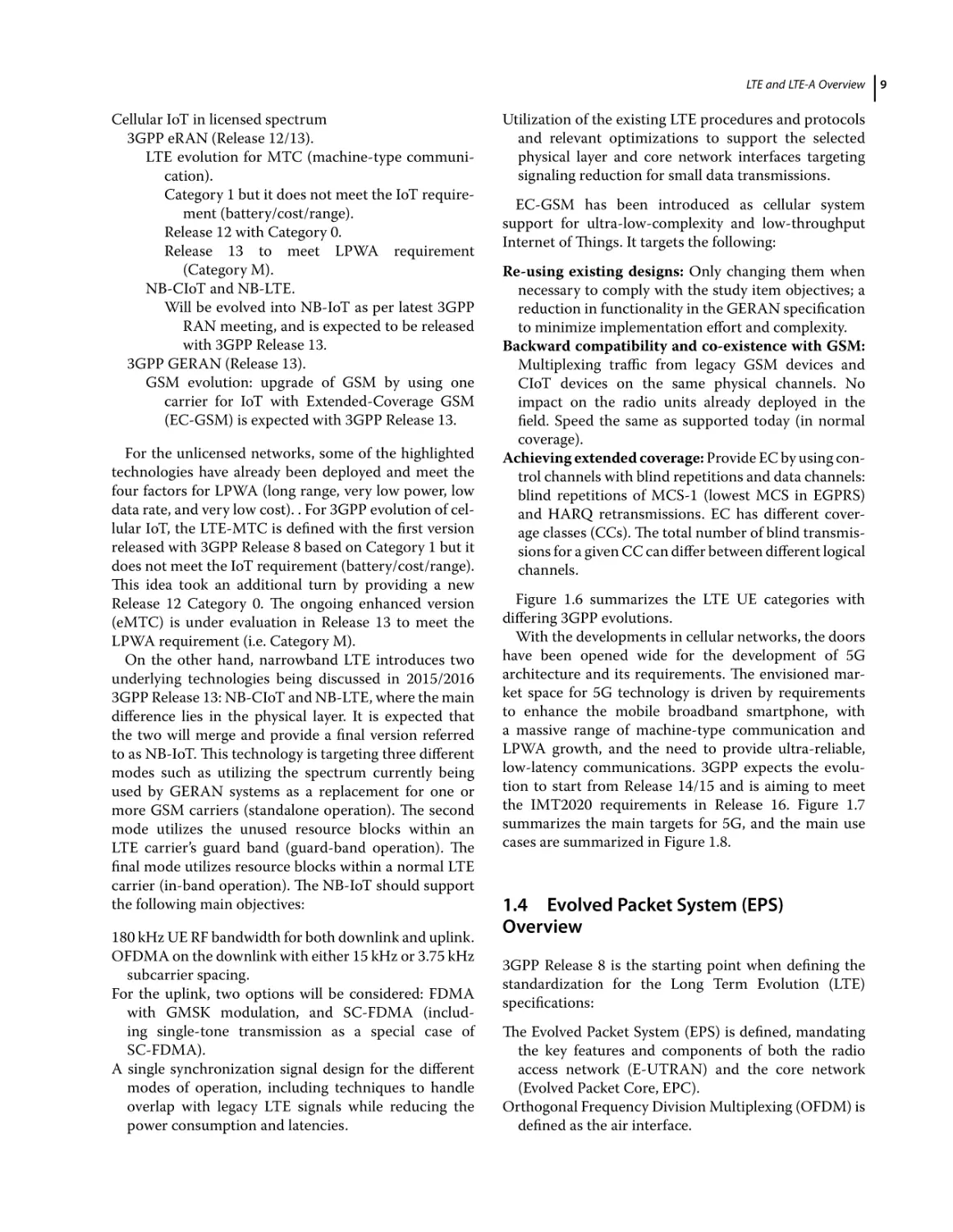 1.4 Evolved Packet System (EPS) Overview