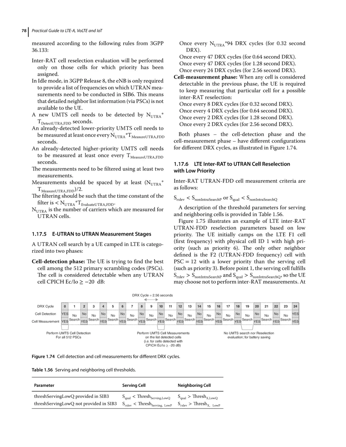 1.17.5 E‐UTRAN to UTRAN Measurement Stages
1.17.6 LTE Inter‐RAT to UTRAN Cell Reselection with Low Priority