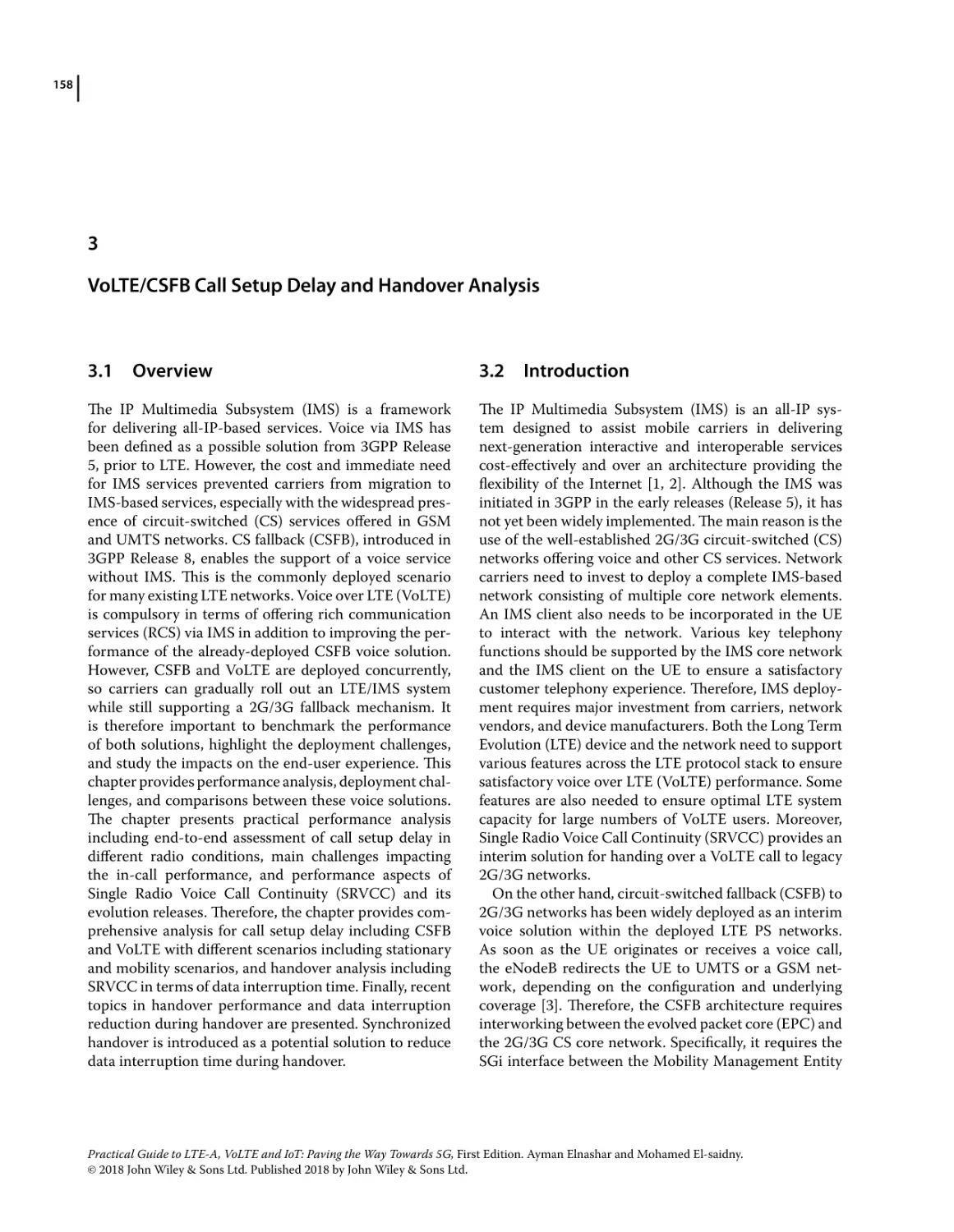 Chapter 3 VoLTE/CSFB Call Setup Delay and Handover Analysis
3.1 Overview
3.2 Introduction