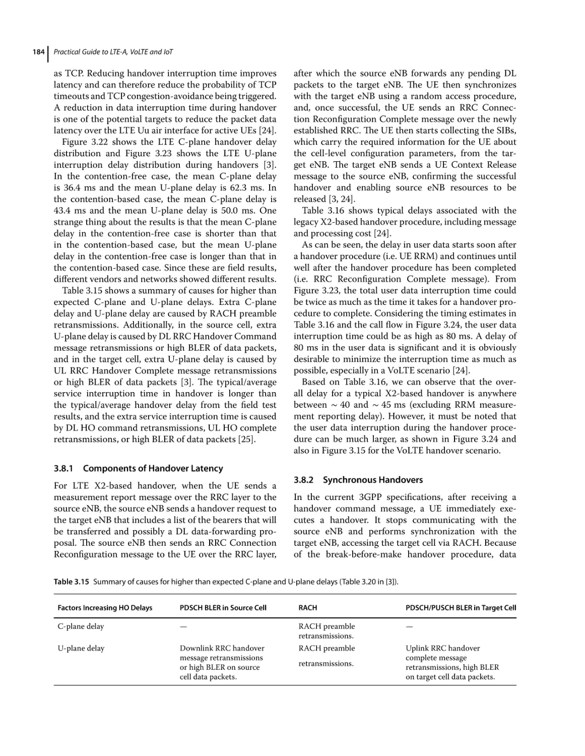 3.8.1 Components of Handover Latency
3.8.2 Synchronous Handovers