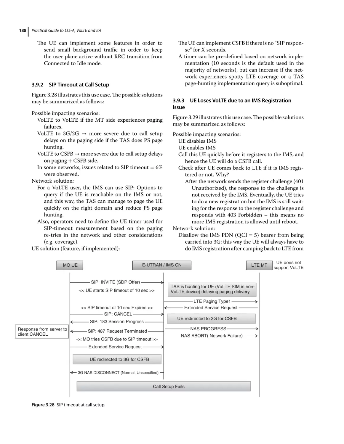 3.9.2 SIP Timeout at Call Setup
3.9.3 UE Loses VoLTE due to an IMS Registration Issue