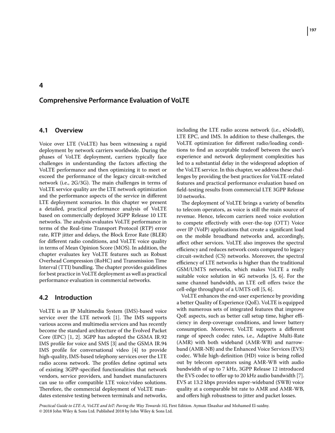 Chapter 4 Comprehensive Performance Evaluation of VoLTE
4.1 Overview
4.2 Introduction