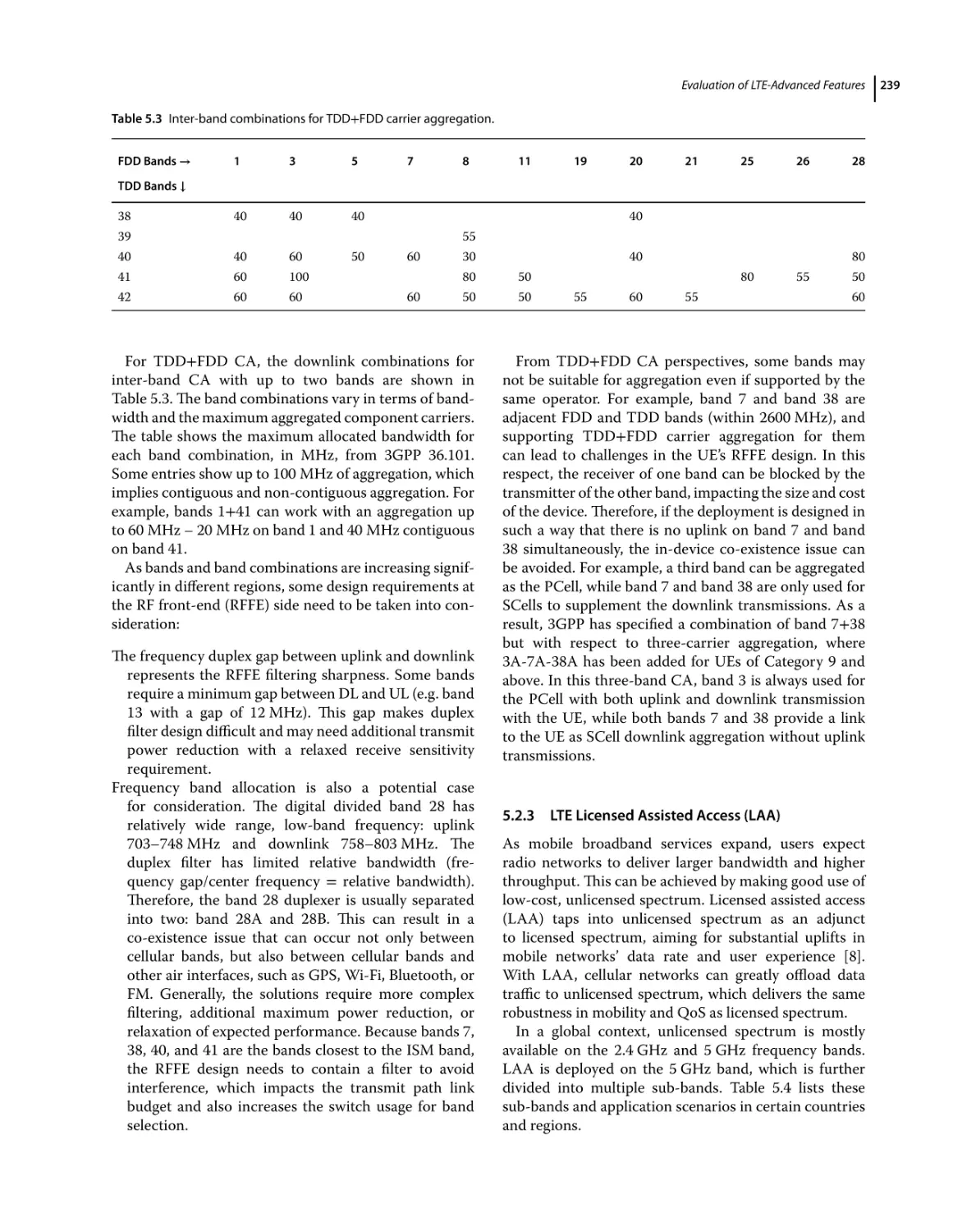 5.2.3 LTE Licensed Assisted Access (LAA)