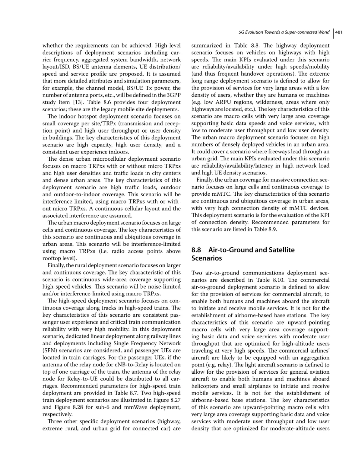 8.8 Air‐to‐Ground and Satellite Scenarios