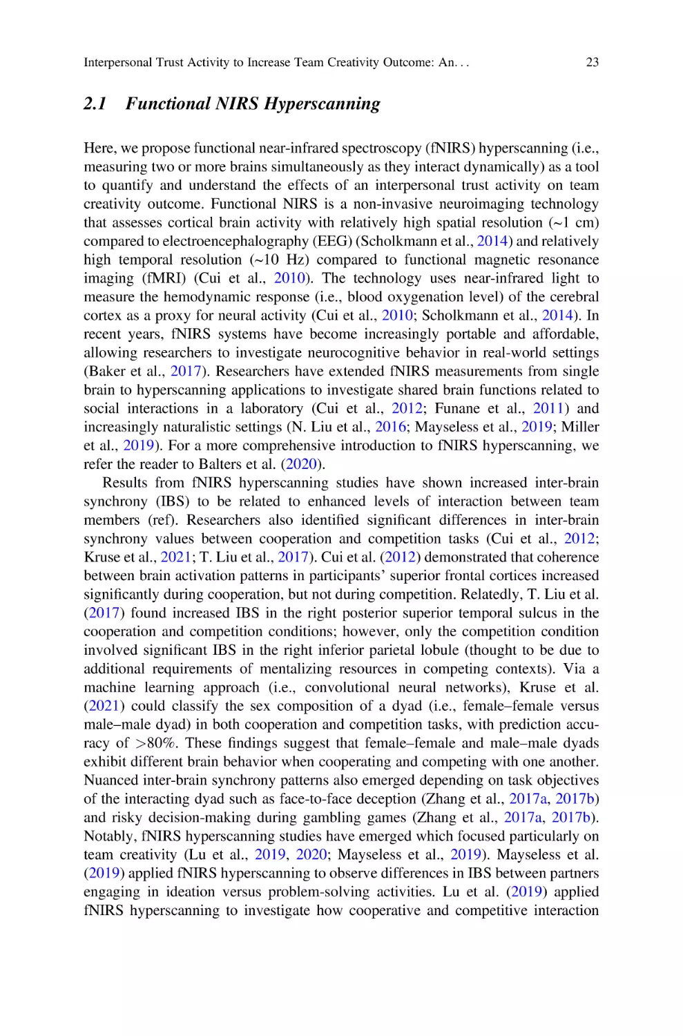 2.1 Functional NIRS Hyperscanning