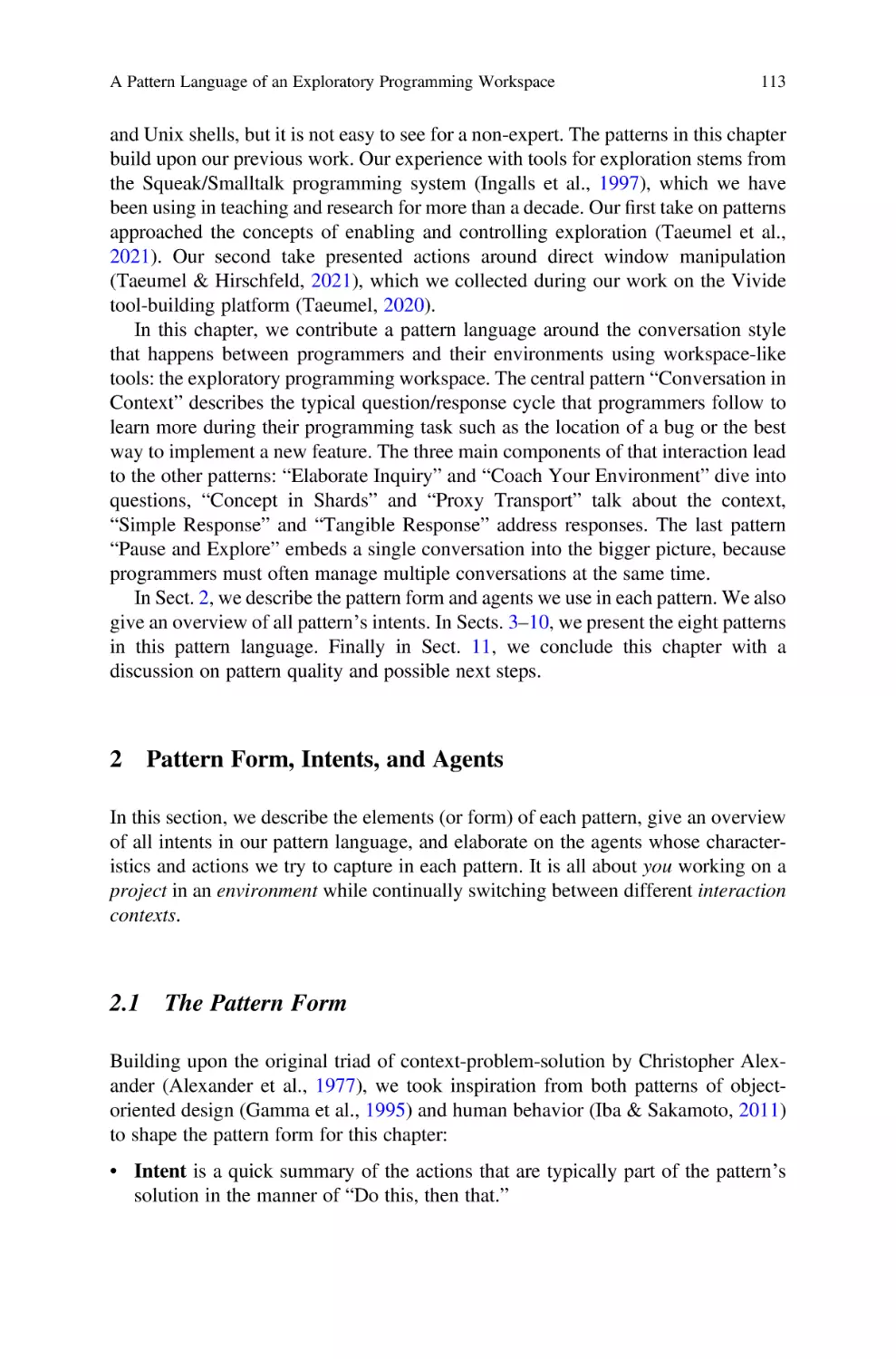 2 Pattern Form, Intents, and Agents
2.1 The Pattern Form