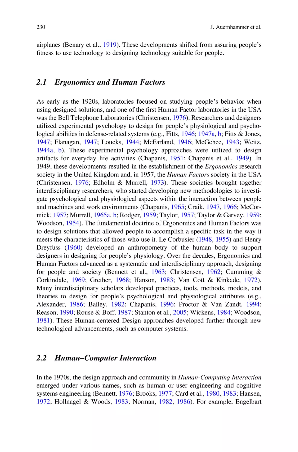 2.1 Ergonomics and Human Factors
2.2 Human-Computer Interaction