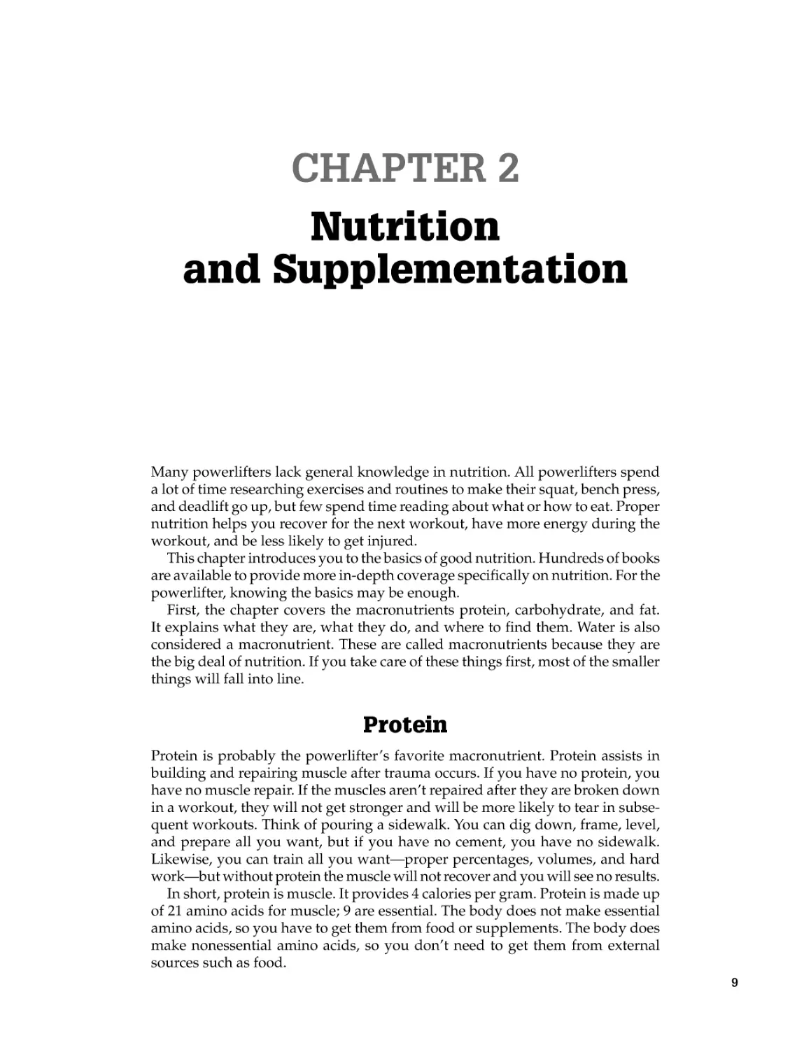 CHAPTER 2 Nutrition and Supplementation