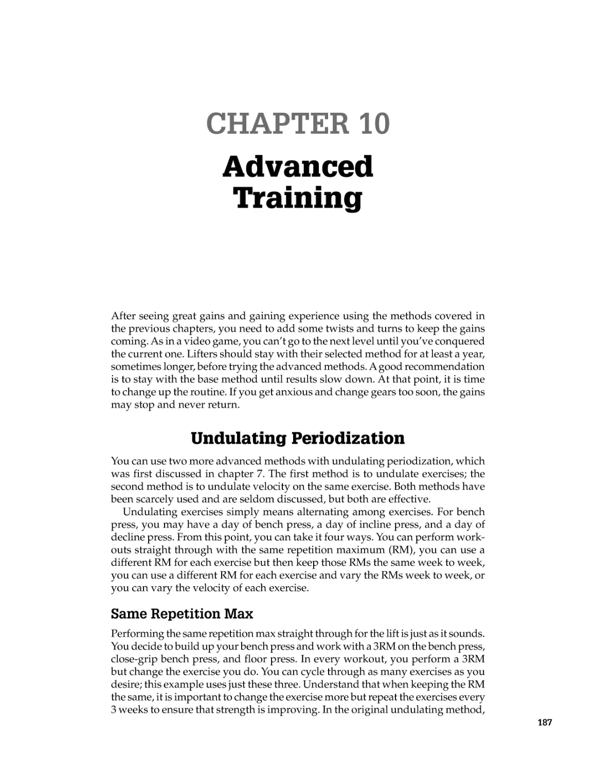 CHAPTER 10 Advanced Training